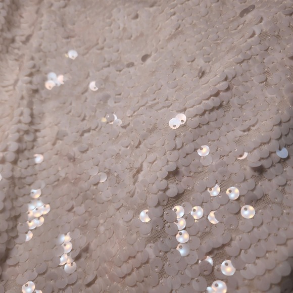 BCBGMaxAzria White Sequin Backless Dress - Picture 6 of 8